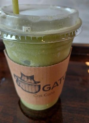 meowtcha (matcha) smoothie at affoGATO in Cleveland