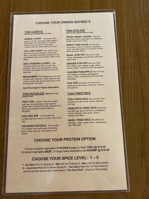 Menu at Noom Thai Bistro in Jacksonville