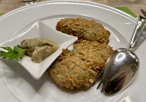 Awful potatoes and veggies cotoletta (skip this)  at Nonna Rina in Fabriano