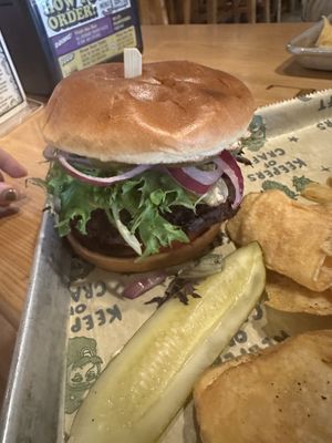 Black bean burger  at One Well Brewing in Kalamazoo