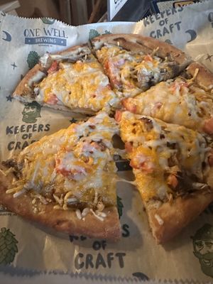 Into the woods pizza sub vegan cheese   at One Well Brewing in Kalamazoo