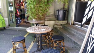 Small seating area at Gelateria dell'Alpi - Alpineum in Luzern