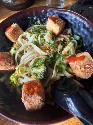 Mothra. Yummy green curry.  at SoSoBa in Flagstaff