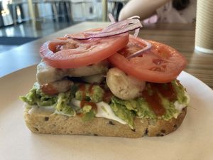 Marinated Mushrooms Avocado Toast  at kb&co - Windermere in Edmonton