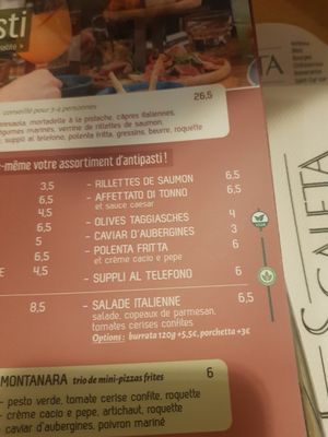 Entrée at La Scaleta in Blois