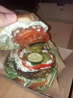 Green monster burger (inside) at Avocado Spot in Gdansk