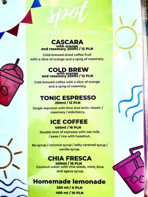 Menu 5 of 5, July 2021 at Avocado Spot in Gdansk