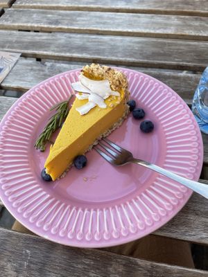 Mango lassi cake at Avocado Spot in Gdansk