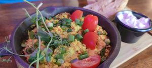 Scrambled tofu at Avocado Spot in Gdansk