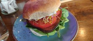 Ham bagel at Avocado Spot in Gdansk