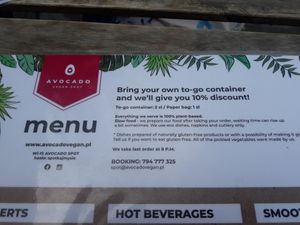 Menu 1 at Avocado Spot in Gdansk