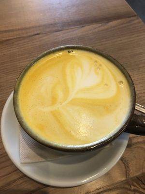 Golden Latte (3,50€)  at Fauna & Flora in Lisbon
