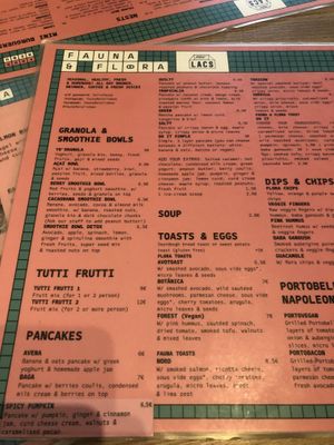 Menu   at Fauna & Flora in Lisbon