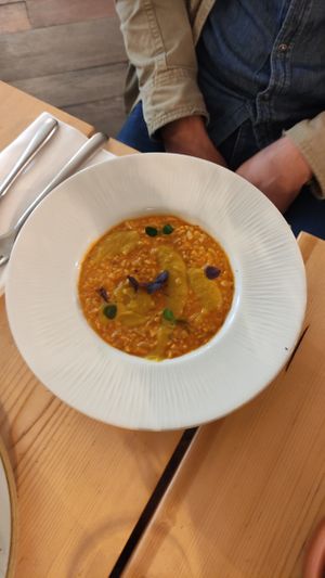 Sunflower risotto at Aromaticus - Trastevere in Rome