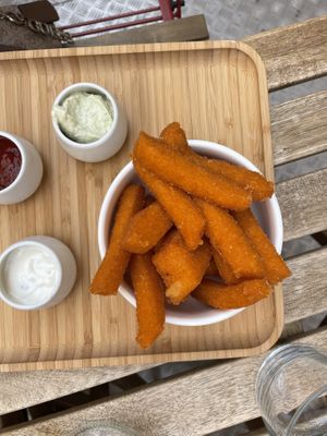 Fried polenta #Veganuary at Aromaticus - Trastevere in Rome