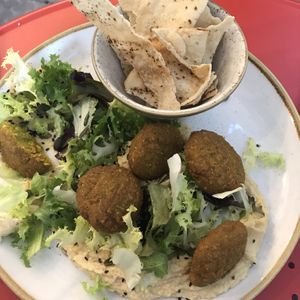 Hummus and falafel   at Aromaticus - Trastevere in Rome