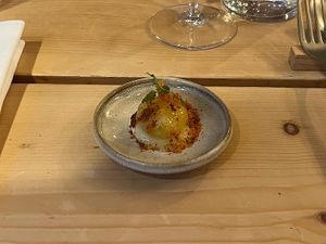 White tomato with white wine sauce  at Aromaticus - Trastevere in Rome