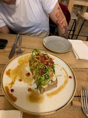 bruschetta con puntarelle  at Aromaticus - Trastevere in Rome