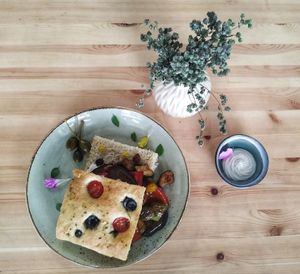 focaccia with grilled vegetables at Planta Bistro in Poznan