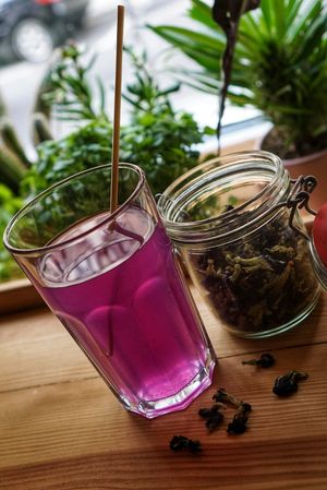 Blue lemonade at Planta Bistro in Poznan