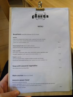 Menu page 1 at Planta Bistro in Poznan
