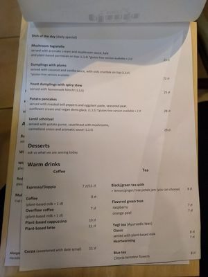 Menu page 2 at Planta Bistro in Poznan