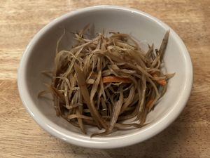 burdock and carrot salad - superb!  at Souen - East Village in New York City
