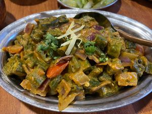 Dry okra  at Mantra Restaurant in Berlin