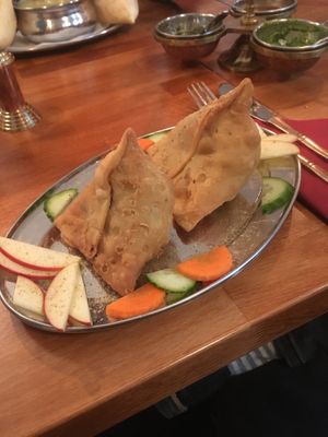 Yummy samosas  at Mantra Restaurant in Berlin