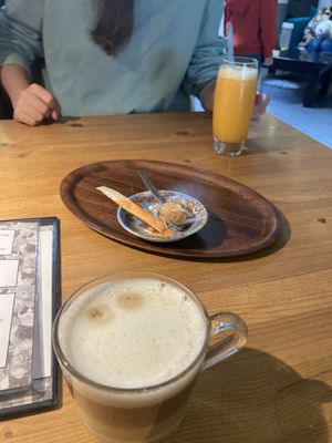 Vegan cappuccino   at Jippies Kattencafe in Haarlem