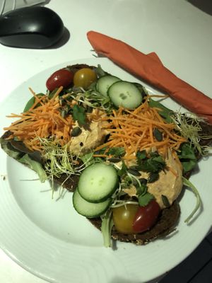 Sandwich Hummus at Jippies Kattencafe in Haarlem