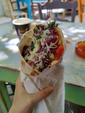 Falafelaki roll at Falafelaki in Crete