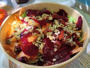 Rainbow salad at Falafelaki in Crete