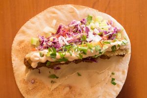 Falafel roll at Falafelaki in Crete