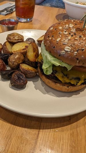 Vegan mushroom cheese burger at True Food Kitchen in Jacksonville