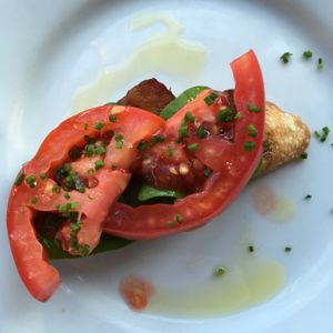 Fancy bruschetta at Encuentro in Oakland