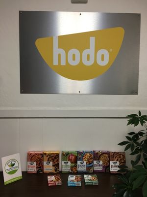 Logo in the lobby at Hodo in Oakland