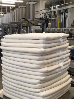 Stack of tofu slabs at Hodo in Oakland