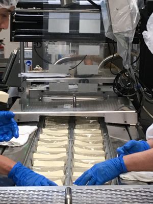 Packaging tofu at Hodo in Oakland