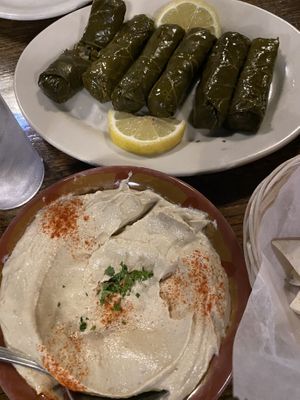 Baba ghanoush and grape leaves  at Kassab's Restaurant in Pittsburgh