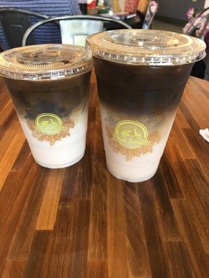 Rose Latte almond milk at Phin Smith in Garden Grove