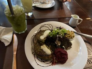 Prato de falafel com chá gelado   at Macoco in Tibau Do Sul