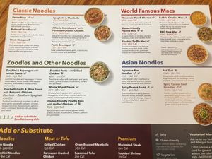 Menu at Noodles & Company in Leesburg