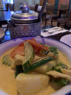 Yellow curry and steamed brown rice.  at U-TONG in Clayfield