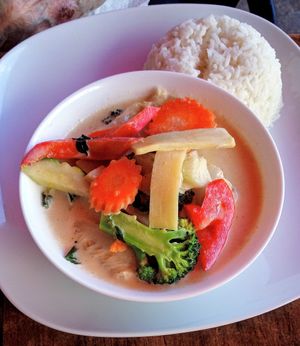 Lunch menu option: Massaman Green Curry with vegetables. at U-TONG in Clayfield