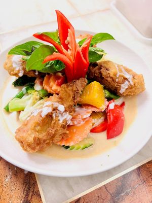 panang curry with vegan mock chicken drumstick at U-TONG in Clayfield