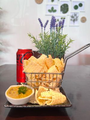 pumpkin chips with peanut sauce at U-TONG in Clayfield