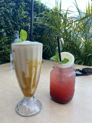 Caramel milkshake and Italian Soda strawberry   at U-TONG in Clayfield