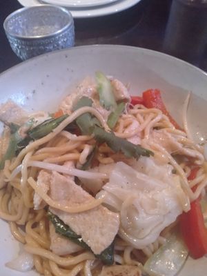 HokkienNoodles with veggie and plant based meaty bits at U-TONG in Clayfield
