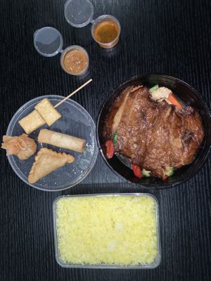 BBQ Duck, coconut rice & a mixed entrée   at U-TONG in Clayfield